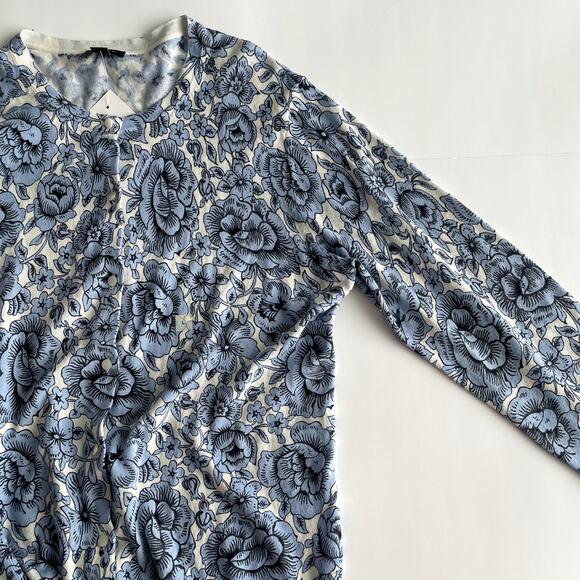 NWT AnnTaylor Factory Cotton Floral Cardigan Size L - Picture 6 of 11